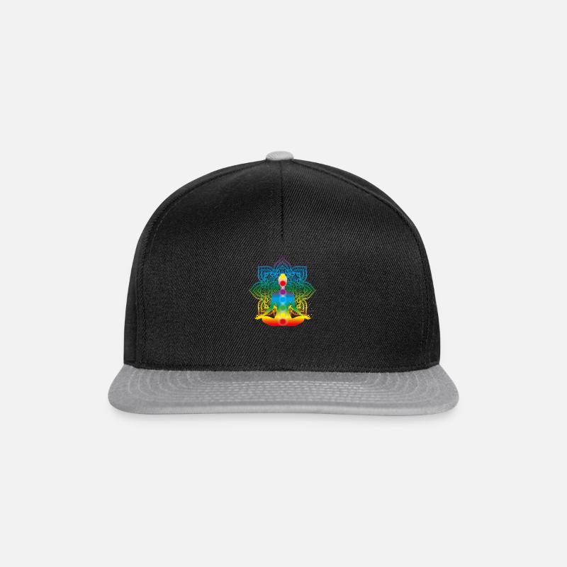 Méditation de chakra Sept couleurs de chakra - Casquette snapback - noir/gris
