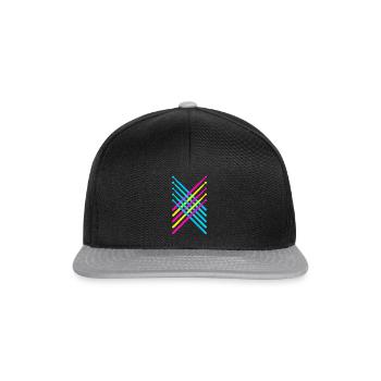 Drum Sticks Schlagzeug Schlagzeugspieler 80s - Snapback Cap - Schwarz/Grau - Vorne