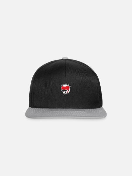 Antifa - Gegen Rechts - Snapback Cap - Schwarz/Grau