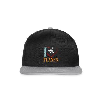 plane - Snapback Cap - black/grey - Front