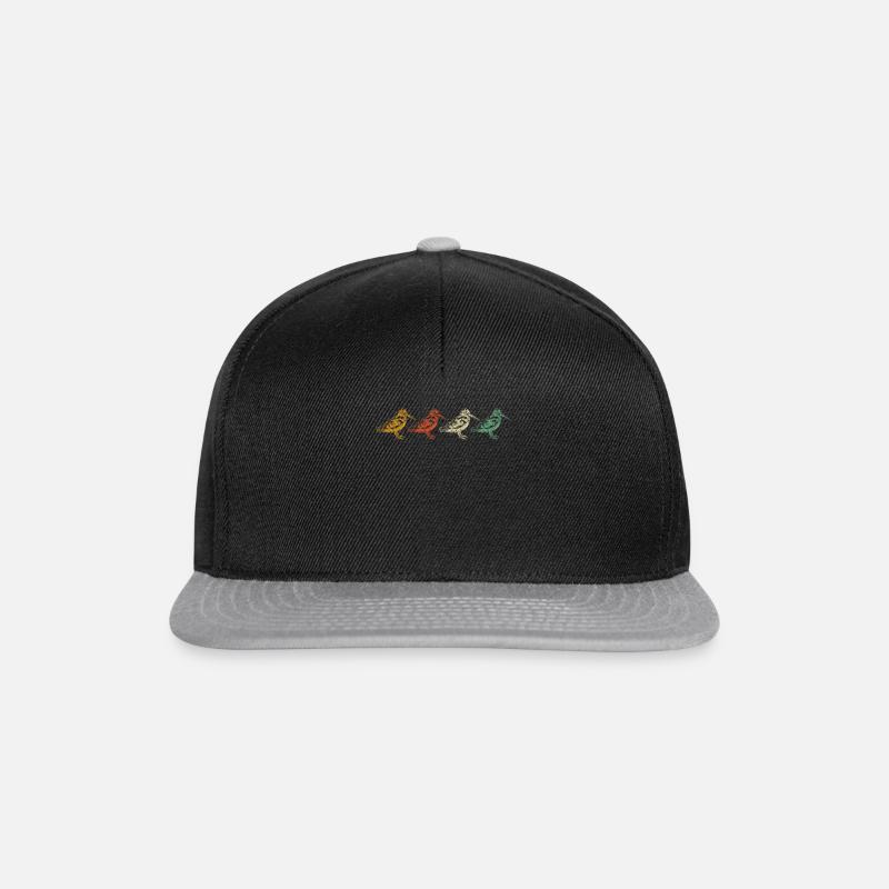 Amerikanischer Waldschnepfen-Vogelbeobachtungs-einzigartiger Vogel - Snapback Cap - Schwarz/Grau