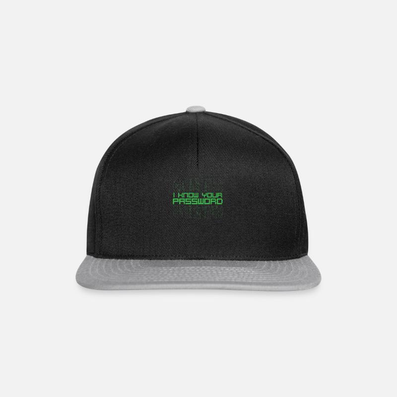 I know your password hacker quote - Snapback Cap - black/grey
