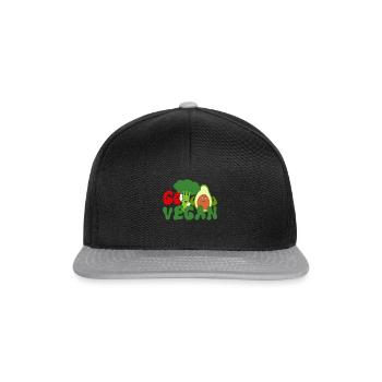 vegan, vegan, go vegan - Casquette snapback - noir/gris - Devant