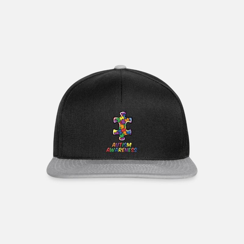 Autismus Awareness Puzzle - Snapback Cap - Schwarz/Grau