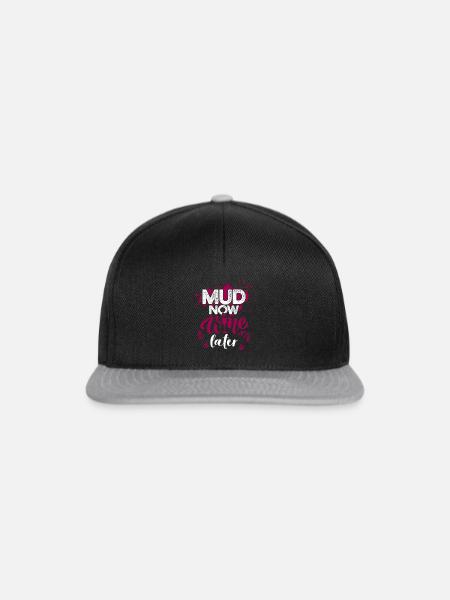 Mud Run Shirts für Frauen | Schlamm Mädchen laufen Hemden - Snapback Cap - Schwarz/Grau