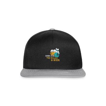 Here For The Balls & Beer Bowling Lover Pin Drinki - Snapback Cap - black/grey - Front