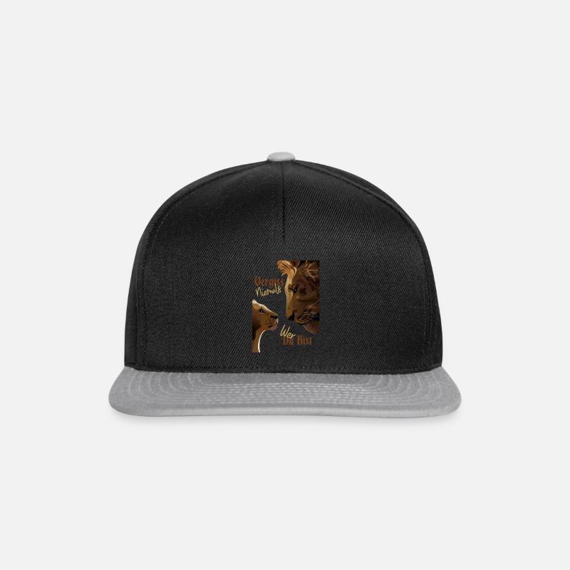 Löwen Design Wie der Vater so sehr Sohn - Snapback Cap - Schwarz/Grau