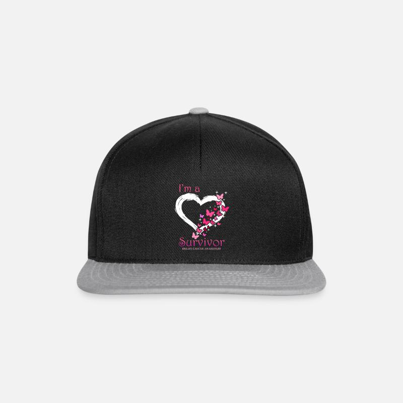 Brest Cancer Survivor Geschenk Unterstützung Brustkrebs - Snapback Cap - Schwarz/Grau