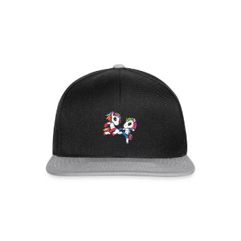 Funny Muay Thai Unicorns - Kickboxing Unicorns - Snapback Cap - black/grey - Front