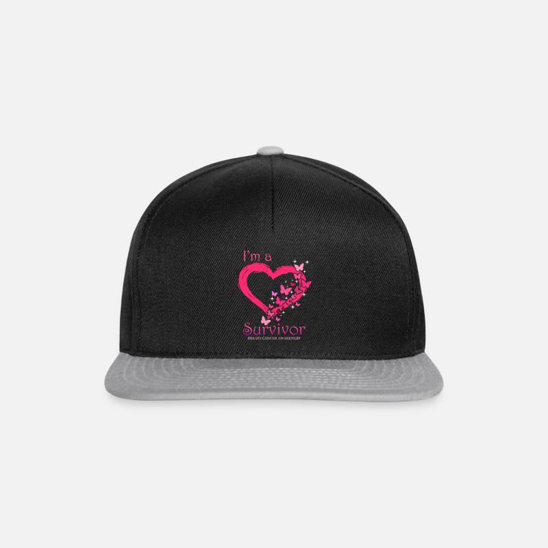 Brustkrebs-Bewusstseinsgeschenk Brest-Krebs - Snapback Cap - Schwarz/Grau