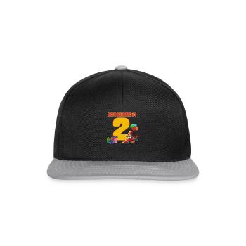 Rennfahrer Geburtstag - 2 Jahre Geburtstagsfeier - Snapback Cap - Schwarz/Grau - Vorne