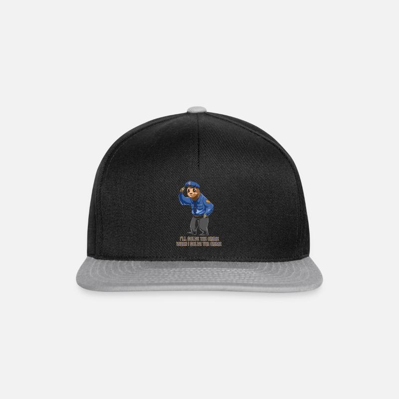 Faultier Polizist - Sloth Sicherheitsdienst - Snapback Cap - Schwarz/Grau