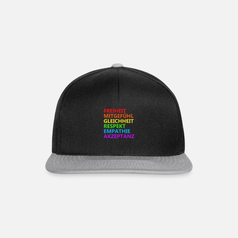 Gegen Rassismus und Diskriminierung - Snapback Cap - Schwarz/Grau