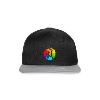 Belle T-shirt Qi Gong avec police Yin Yang coloré - Casquette snapback - noir/gris - Devant