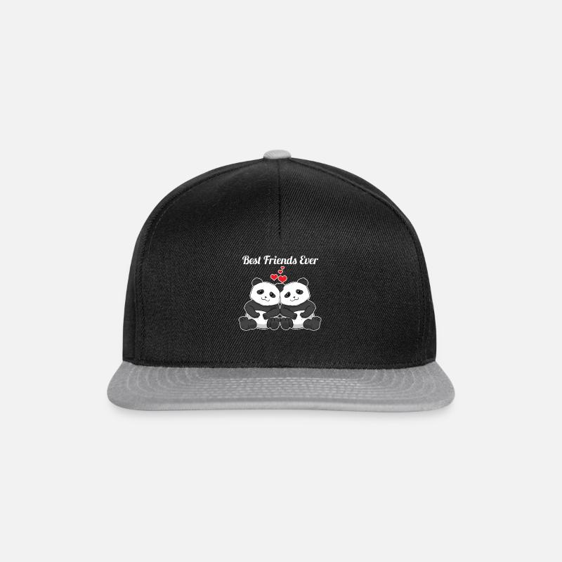 Best Friends Ever Pandas Bff Beste Freunde - Snapback Cap - Schwarz/Grau