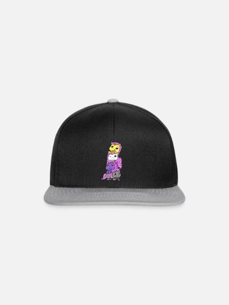 Nonbinary Einhörner - Nichtbinär Genderqueer - Snapback Cap - Schwarz/Grau