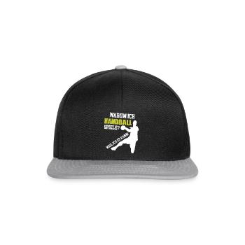 Handball Handballer Handball Geschenkidee - Snapback Cap - Schwarz/Grau - Vorne