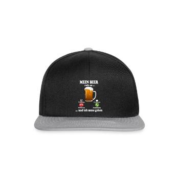 Mein Bier ruft an Bier Bierliebhaber Bier Geschenk - Snapback Cap - Schwarz/Grau - Vorne