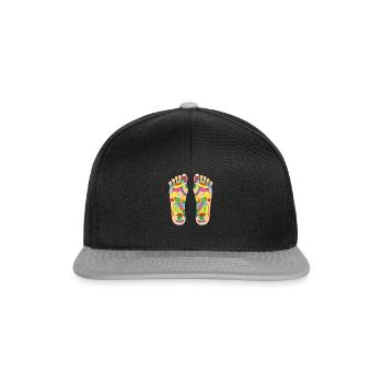 Pieds Points de pression - Casquette snapback - noir/gris - Devant