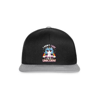 Je m’en fous je suis une licorne - Casquette snapback - noir/gris - Devant