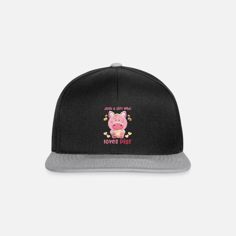 Schwein Mädchen - Snapback Cap - Schwarz/Grau
