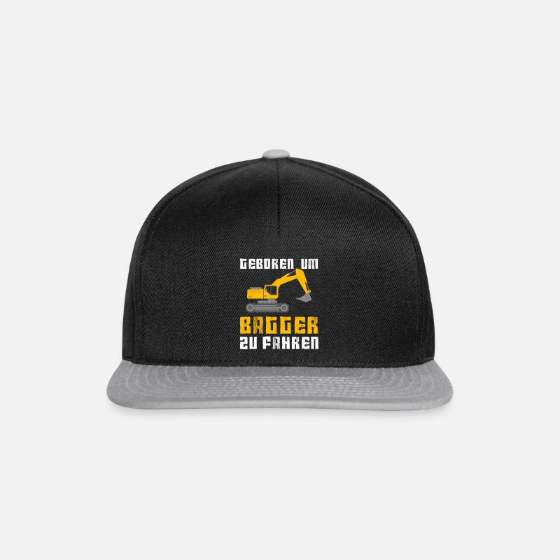Geboren um Bagger Baggerfahrer Führer Geschenk - Snapback Cap - Schwarz/Grau