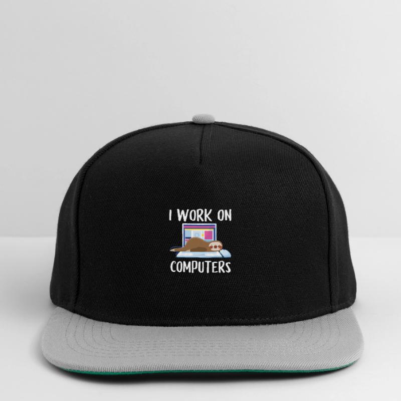 I work on computers Computer Progammierer Geschen Snapback Cap