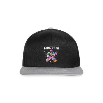 Eishockey Goalie Bring it on Hockey Hockeytormann - Snapback Cap - Schwarz/Grau - Vorne