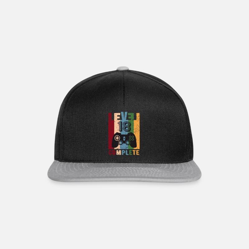 Level 18 Complete 18th Birthday 18 years old 2003 - Snapback Cap - black/grey