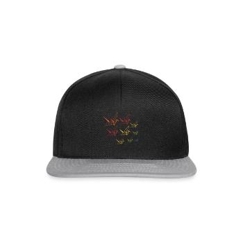 Origami crane cranes Japanese art gift - Snapback Cap - black/grey - Front