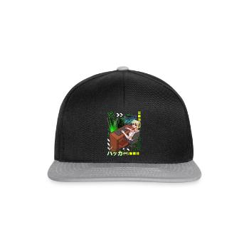 Anime Cyber Hacker Girl Hacking Binary Code - Snapback Cap - black/grey - Front