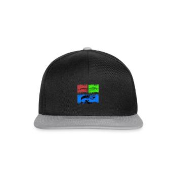 Pêche aux leurres et brochets - Casquette snapback - noir/gris - Devant