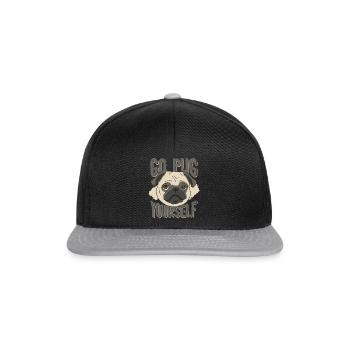 Go Pug Yourself - Snapback Cap - Schwarz/Grau - Vorne