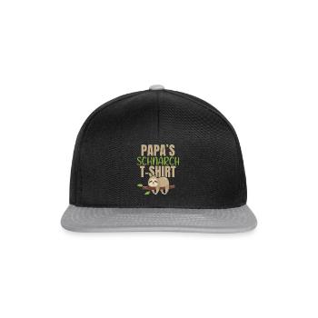 Papa´s Schnarch T-Shirt -Schnarcher - Snapback Cap - Schwarz/Grau - Vorne