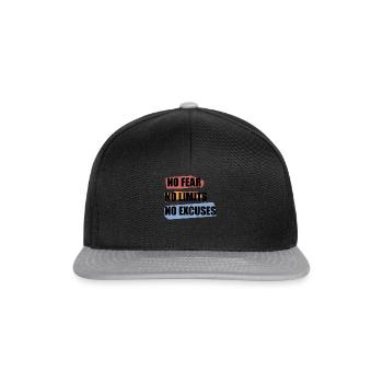 Pas de peur, pas de limites, pas d'excuses - Casquette snapback - noir/gris - Devant