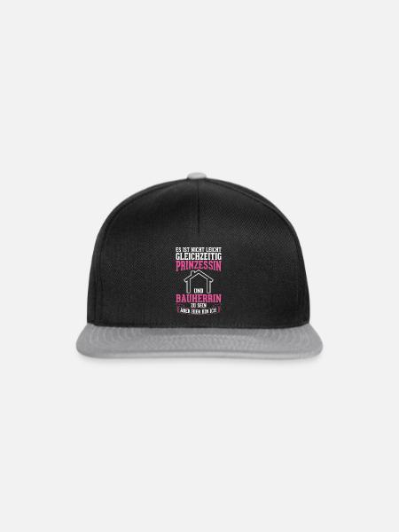Gleichzeitig Prinzessin Und Bauherrin Hausbau - Snapback Cap - Schwarz/Grau
