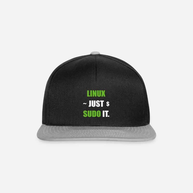 Linux Just Sudo it Debian Unix Ubuntu Benutzer - Snapback Cap - Schwarz/Grau