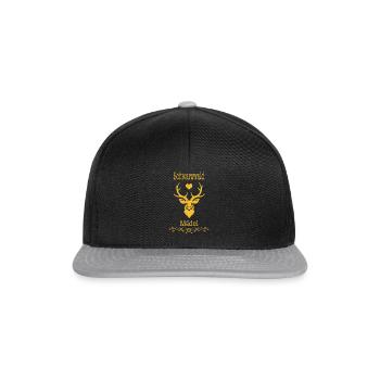 Schwarzwälder Schwarzwald Heimat Motiv - Snapback Cap - Schwarz/Grau - Vorne