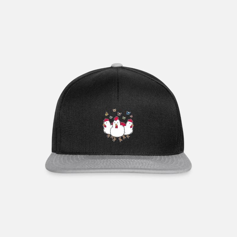 Huhn Hühner Bauernhof - Snapback Cap - Schwarz/Grau