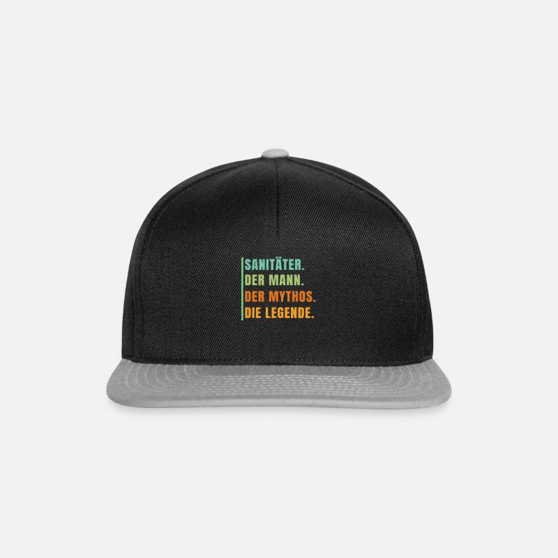 Sanitäter Retro Sani Rettungsdienst 112 Mythos - Snapback Cap - Schwarz/Grau