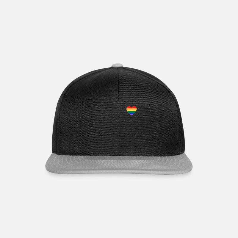 Unisex Herz - Snapback Cap - Schwarz/Grau