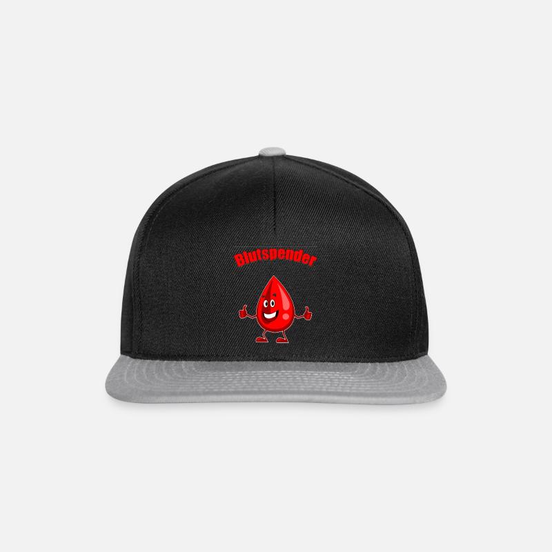 Blutspender Blutspende Geschenkidee Geschenk - Snapback Cap - Schwarz/Grau