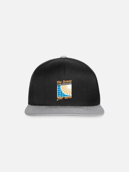 Solarenergie Sonnenstrom Solarstrom Photovoltaik - Snapback Cap - Schwarz/Grau