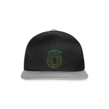 Turtle Schildkröte turtle Vintage - Snapback Cap - Schwarz/Grau - Vorne