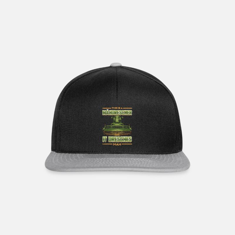 This is a Mähdrescher it dresches Mäh Meme Spruch - Snapback Cap - Schwarz/Grau