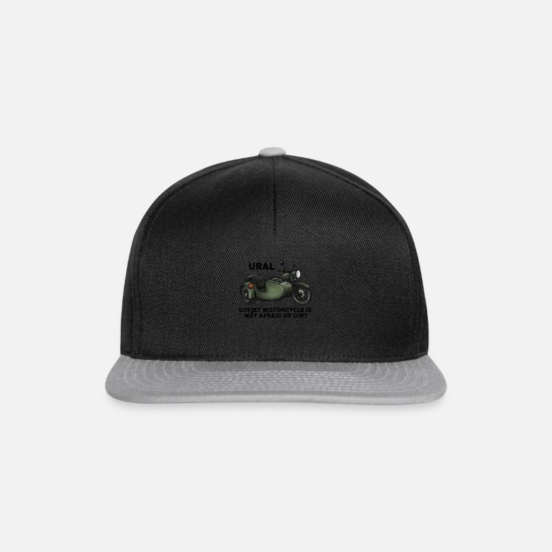 Ural Motorrad Moped Sowjet Gespann Geschenkidee - Snapback Cap - Schwarz/Grau