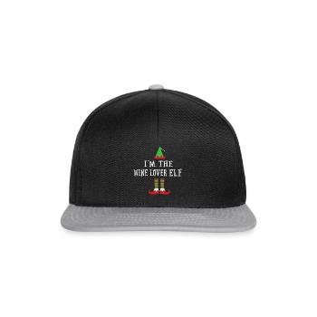 I'm the Wine Lover Elf Famiy Matching Xmas Pj - Snapback Cap - black/grey - Front