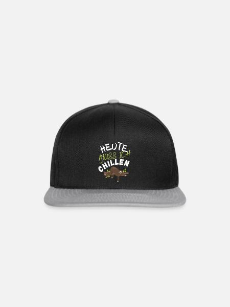 HEUTE MUSS ICH MAL CHILLEN - DAS WITZIGE FAULTIER - Snapback Cap - Schwarz/Grau