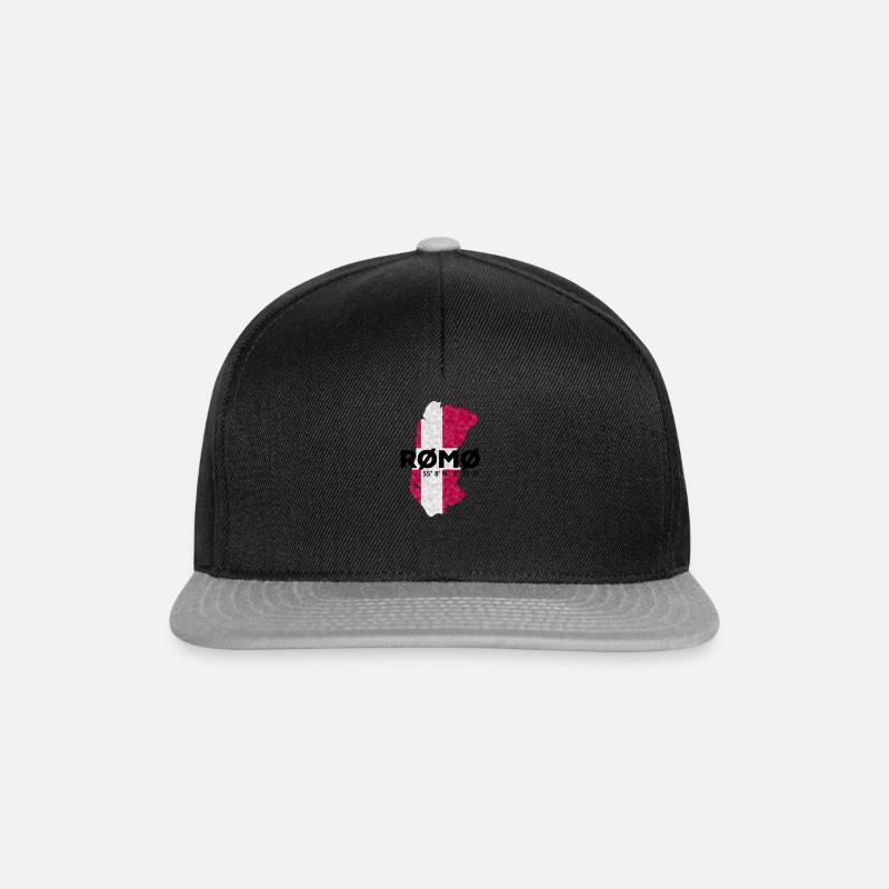 Coordonnées du polygone de l'île de Roemoe Römö Danemark - Casquette snapback - noir/gris