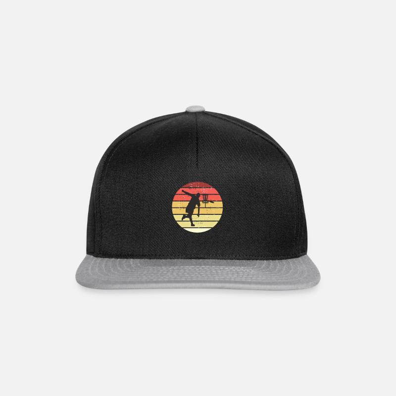 Disc Golf Retro Disc Golf Basket + Disc Golf Gift - Snapback Cap - black/grey